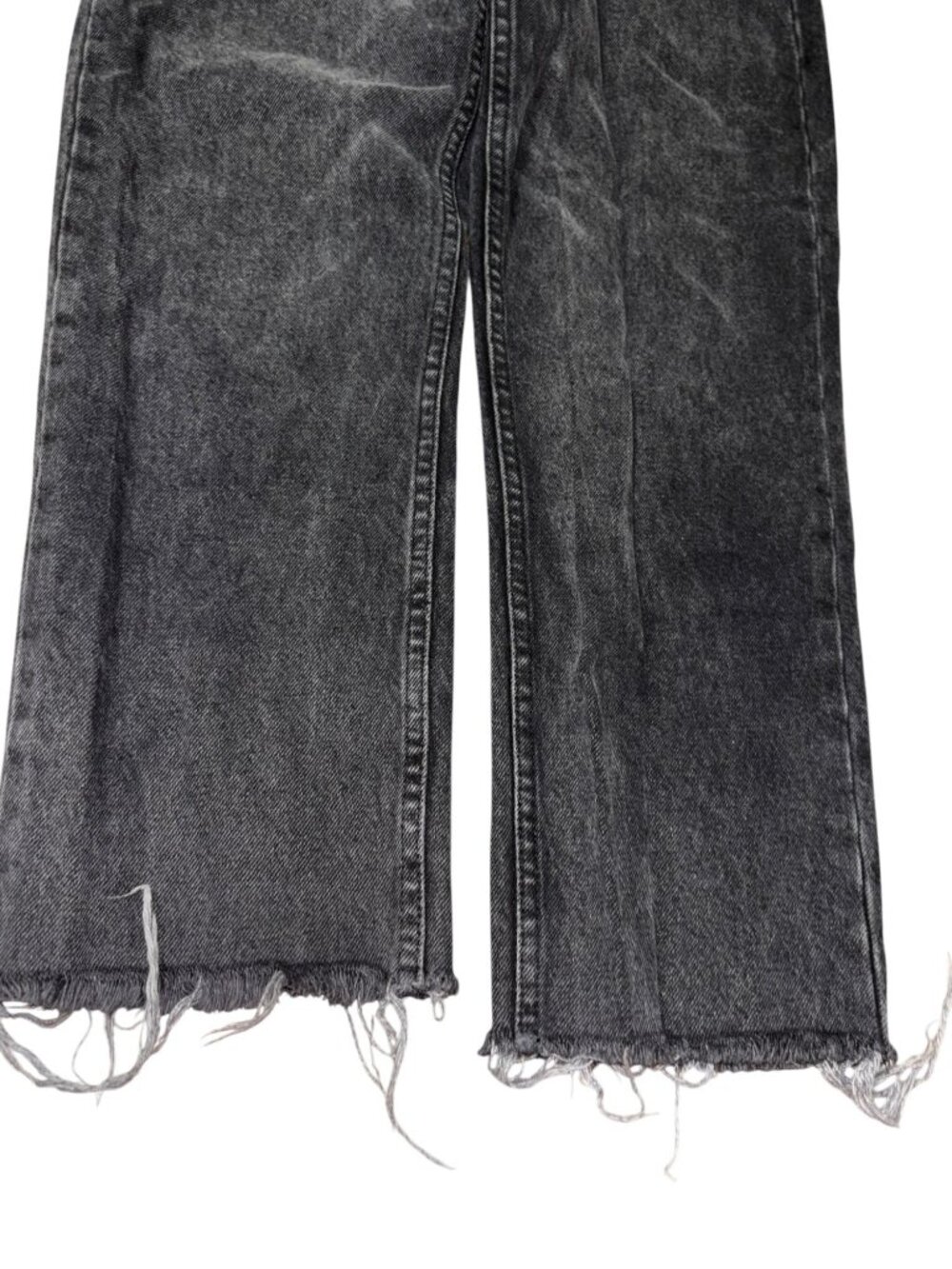 Zara Blackwash Size 26 Raw Hem Button Fly Jeans - Picture 2 of 7